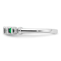 14k White Gold Emerald and Diamond Band-RM7246