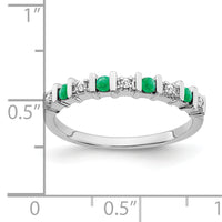 14k White Gold Emerald and Diamond Band-RM7246