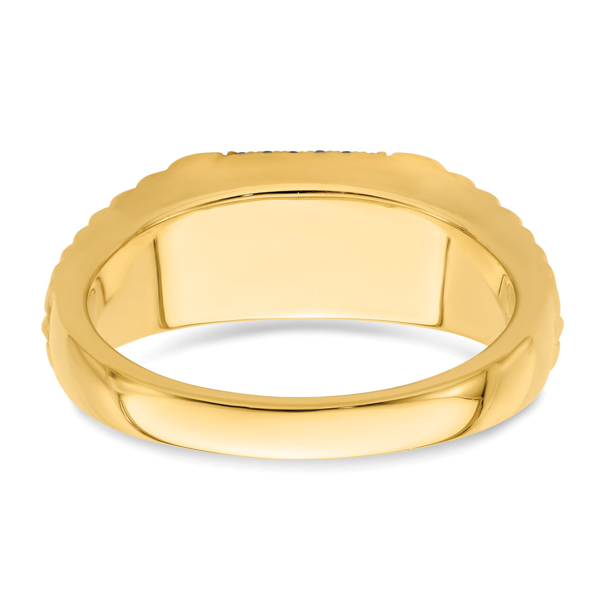 14k Square Ruby and Diamond Mens Ring-RM7309