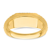 14k Square Ruby and Diamond Mens Ring-RM7309