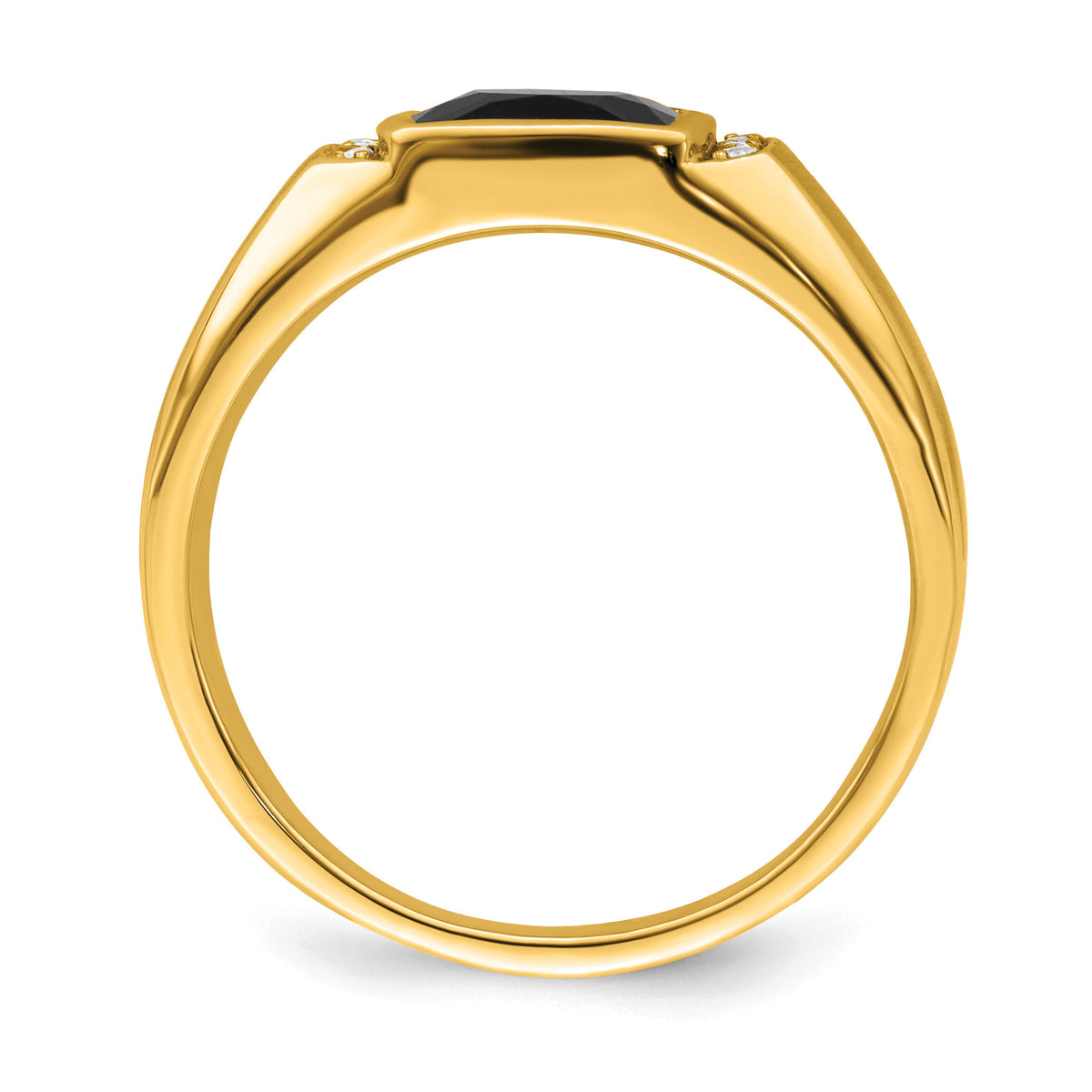 14k Onyx and Diamond Mens Ring-RM7313