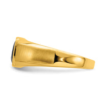 14k Onyx and Diamond Mens Ring-RM7313