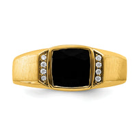 14k Onyx and Diamond Mens Ring-RM7313