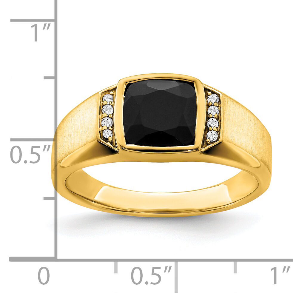 14k Onyx and Diamond Mens Ring-RM7313