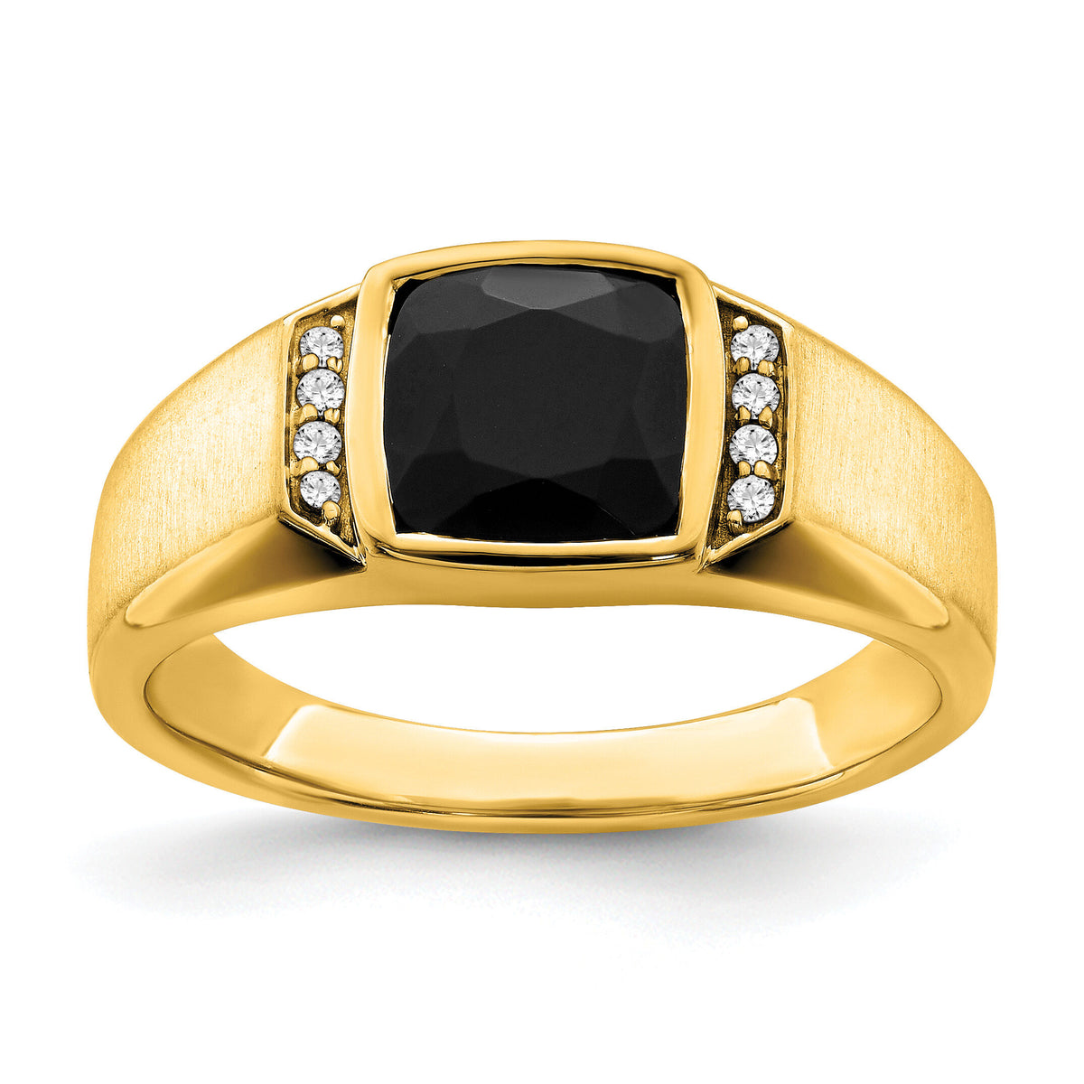 14k Onyx and Diamond Mens Ring-RM7313