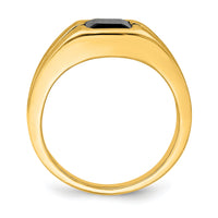 14k Onyx and Diamond Mens Ring-RM7324