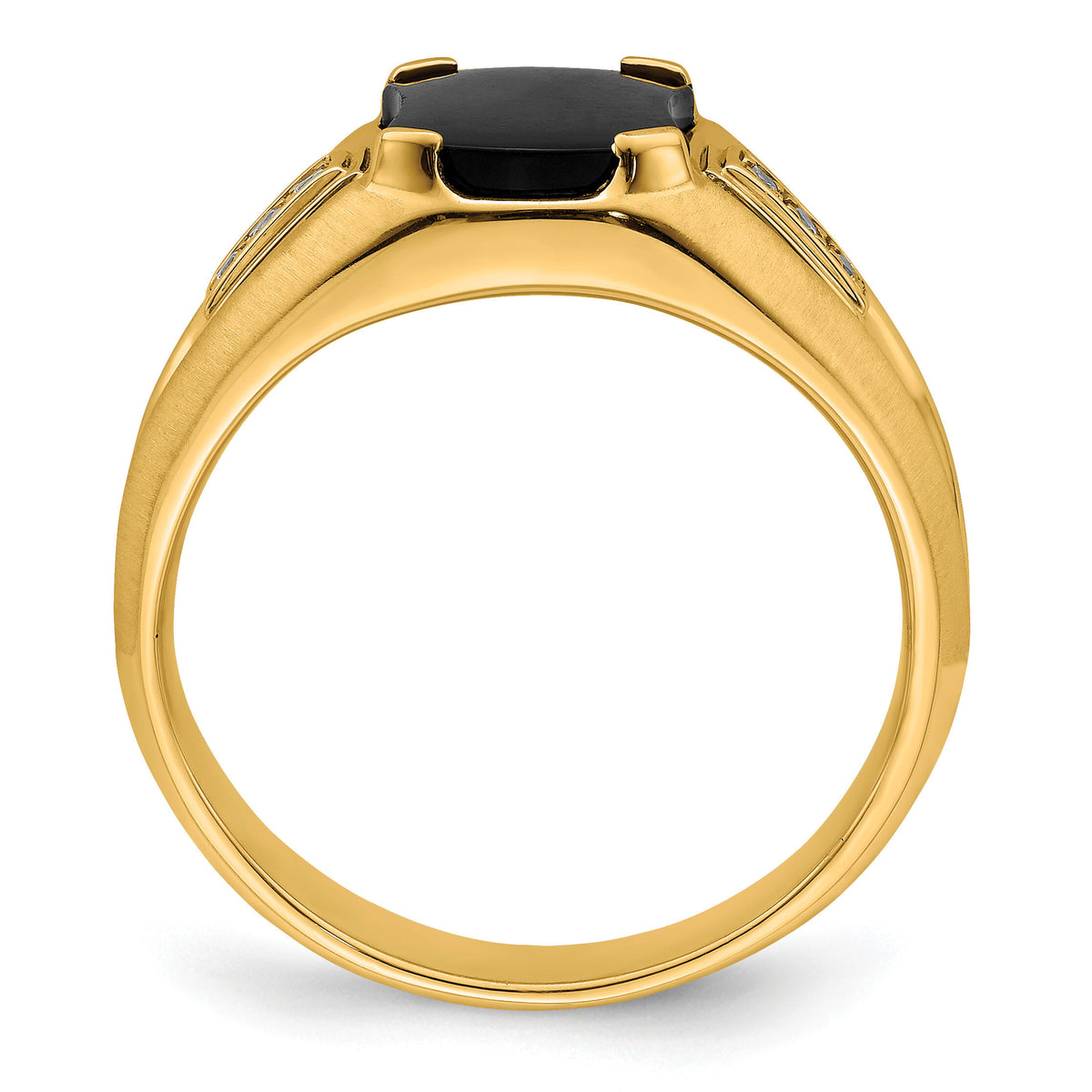 14k Onyx and Diamond Mens Ring-RM7327