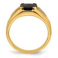 14k Onyx and Diamond Mens Ring-RM7327