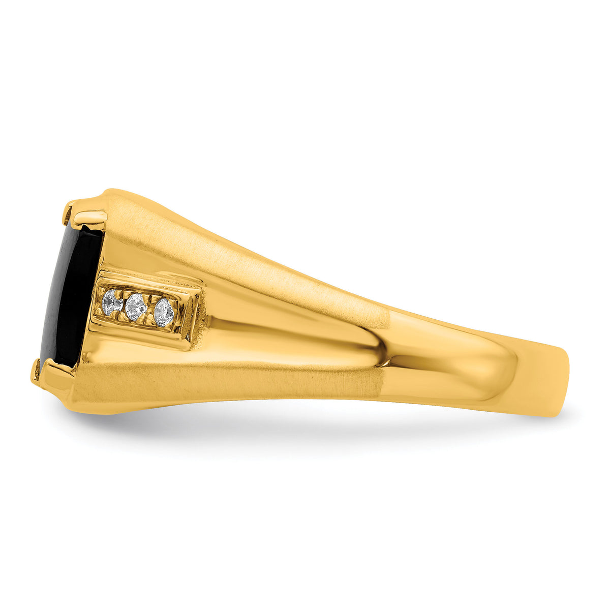 14k Onyx and Diamond Mens Ring-RM7327