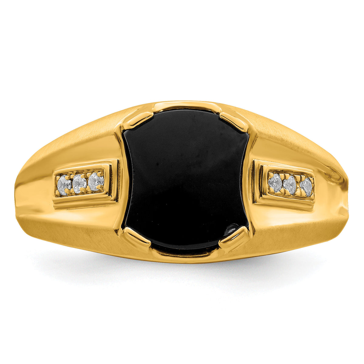 14k Onyx and Diamond Mens Ring-RM7327
