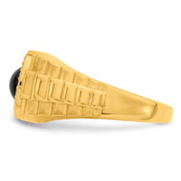14k Onyx and Diamond Mens Ring-RM7329