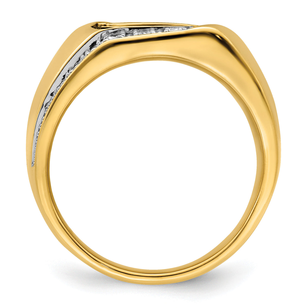 14k Onyx and Diamond Mens Ring-RM7360
