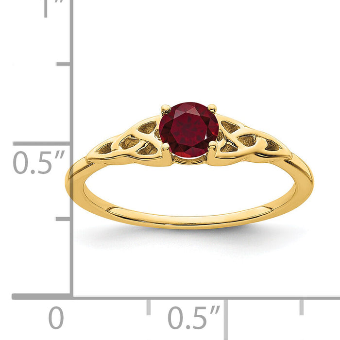 14K Created Ruby Celtic Knot Ring-RM7396