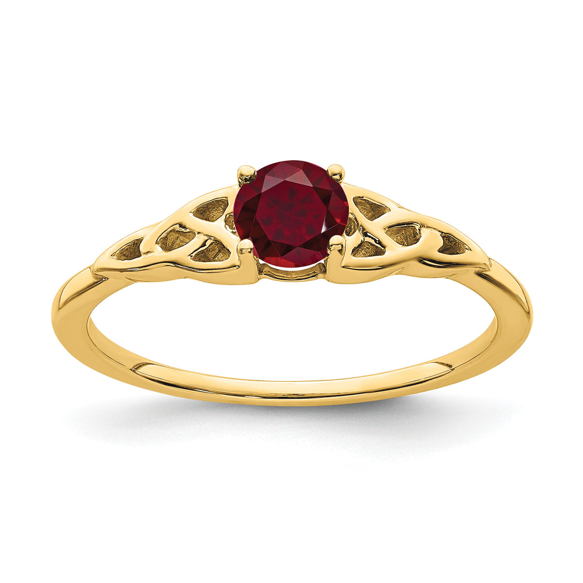 14K Created Ruby Celtic Knot Ring-RM7396