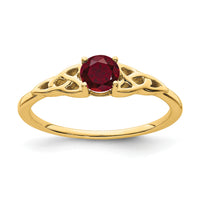 14K Created Ruby Celtic Knot Ring-RM7396
