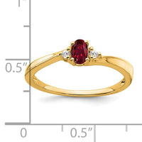 14K Created Ruby and Diamond Ring-RM7405