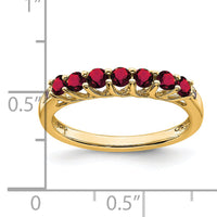 14k Created Ruby and Diamond 7-stone Ring-RM7411