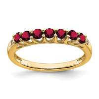 14k Created Ruby and Diamond 7-stone Ring-RM7411
