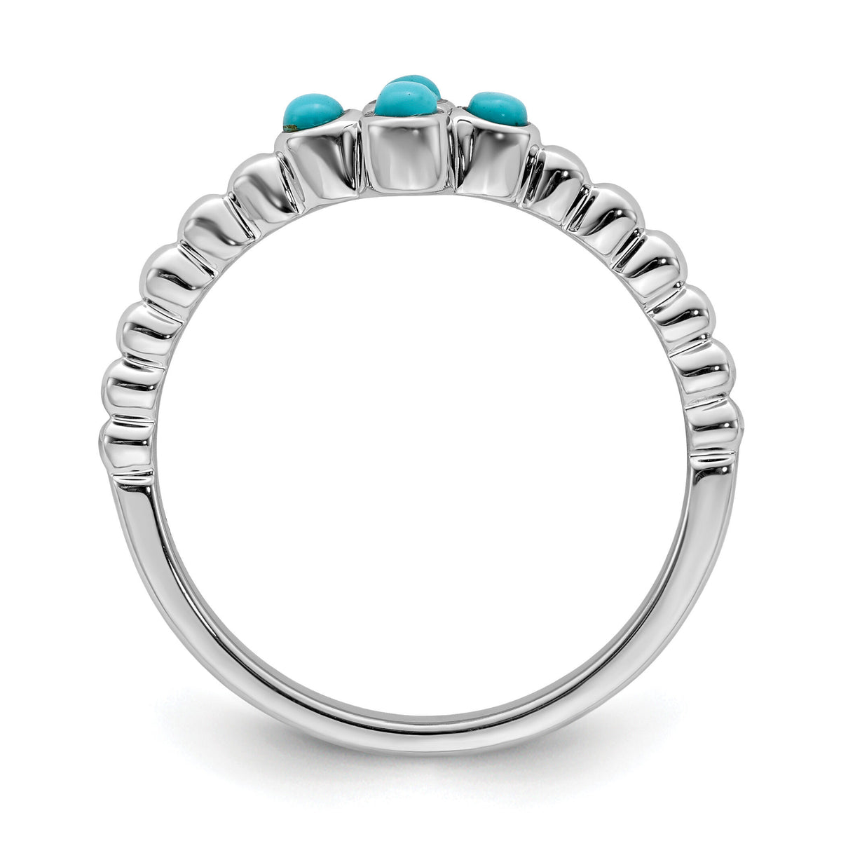 14k White Gold Turquoise Ring-RM7414