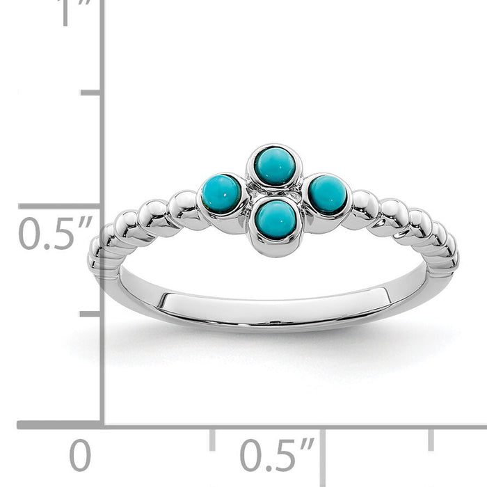 14k White Gold Turquoise Ring-RM7414