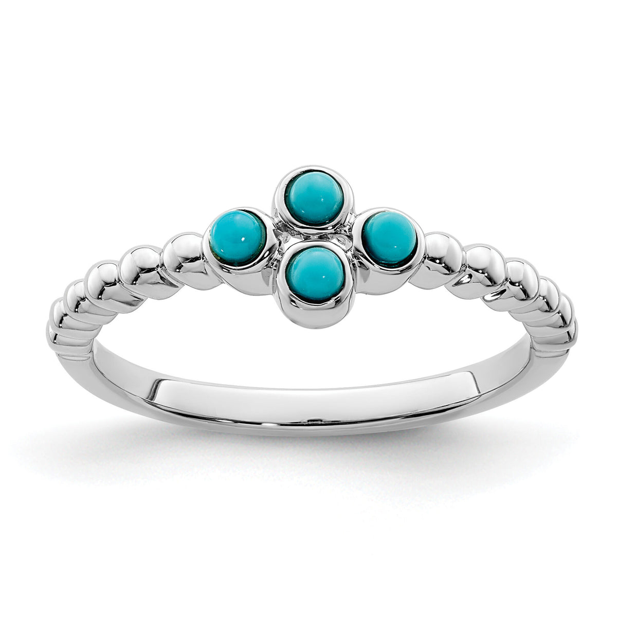 14k White Gold Turquoise Ring-RM7414