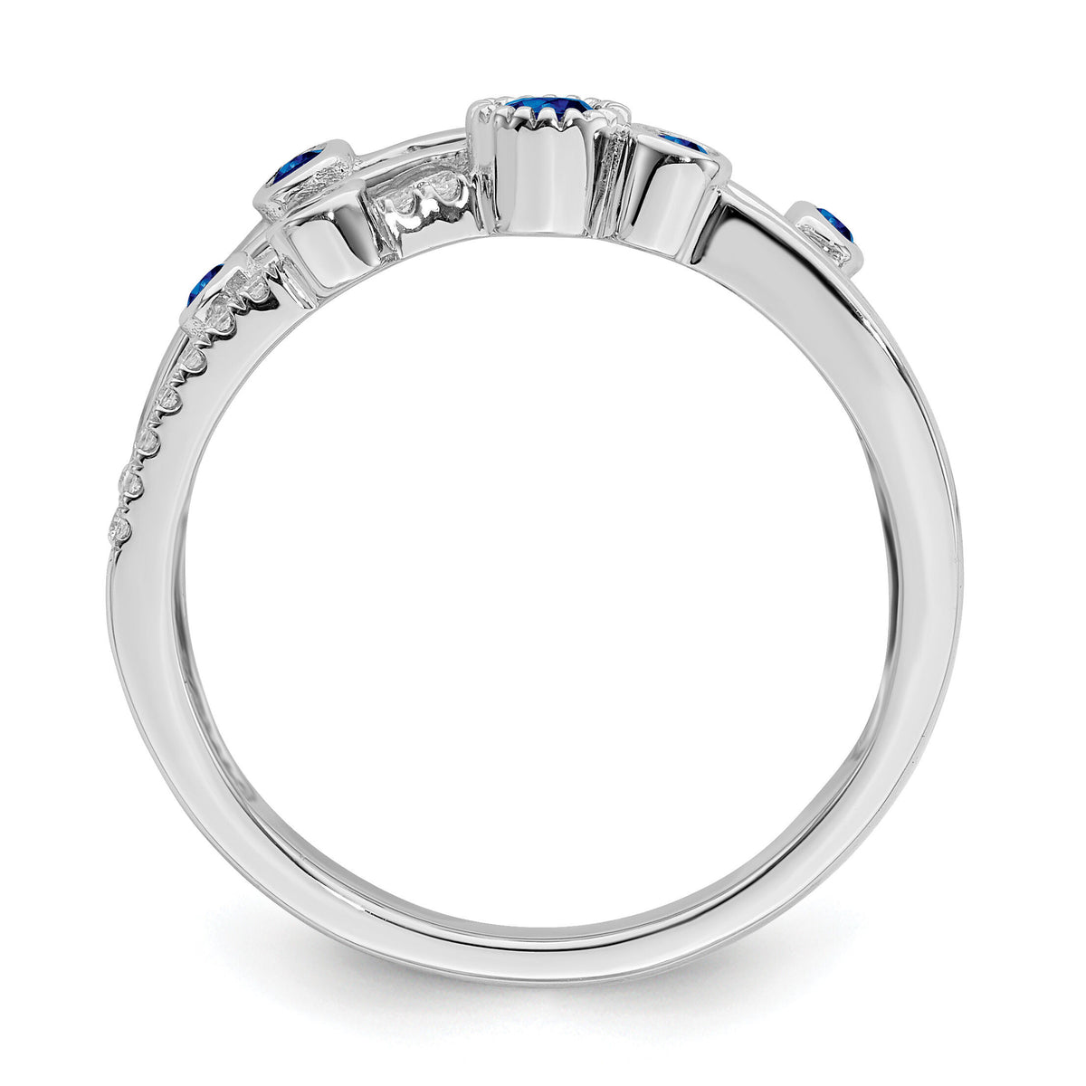 14k White Gold Emerald and Diamond Ring-RM7453