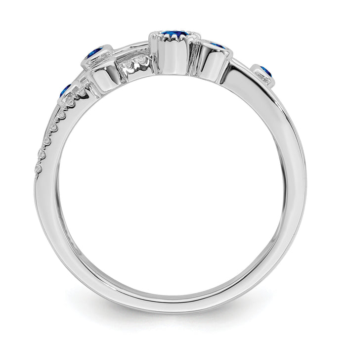 14k White Gold Emerald and Diamond Ring-RM7453