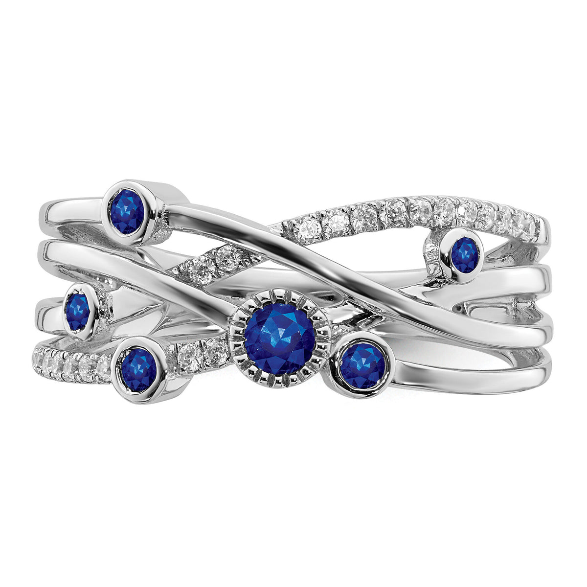 14k White Gold Emerald and Diamond Ring-RM7453