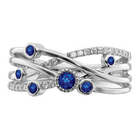 14k White Gold Emerald and Diamond Ring-RM7453