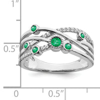 14k White Gold Emerald and Diamond Ring-RM7453