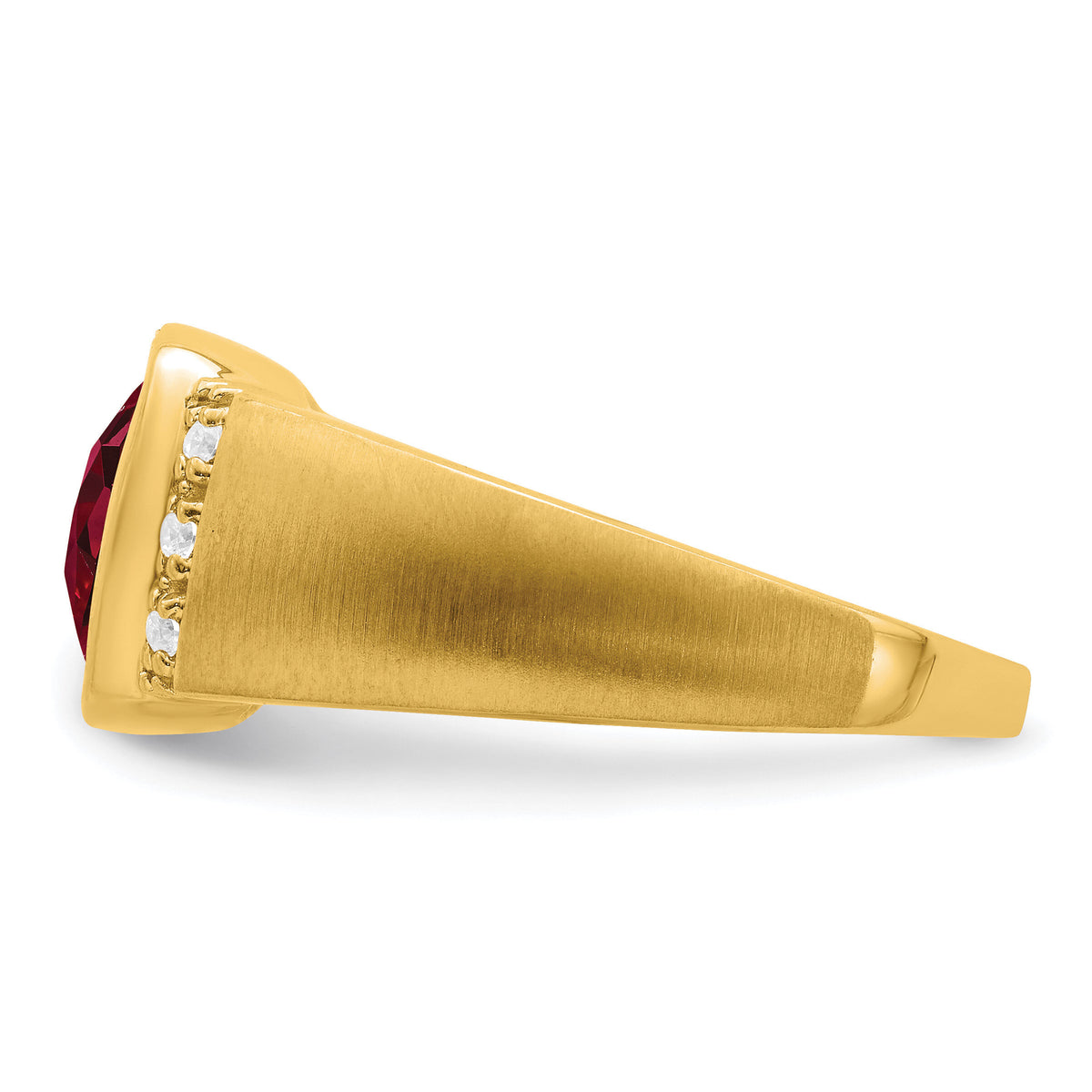 14k Created Ruby and Diamond Mens Ring-RM7463