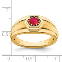 14k Ruby Mens Ring-RM7472
