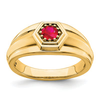 14k Ruby Mens Ring-RM7472