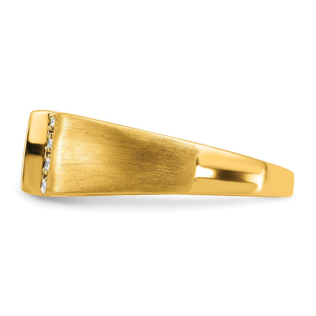 14k Square Onyx and Diamond Mens Ring-RM7480