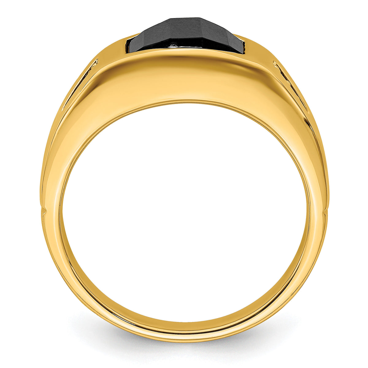 14k Onyx and Diamond Mens Ring-RM7483