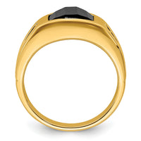 14k Onyx and Diamond Mens Ring-RM7483