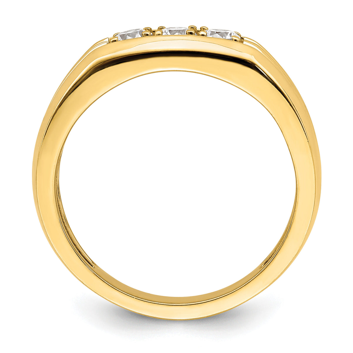14K 3-Stone Complete Diamond Men's Ring-RM7591B