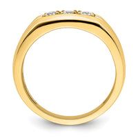 14K 3-Stone Complete Diamond Men's Ring-RM7591B