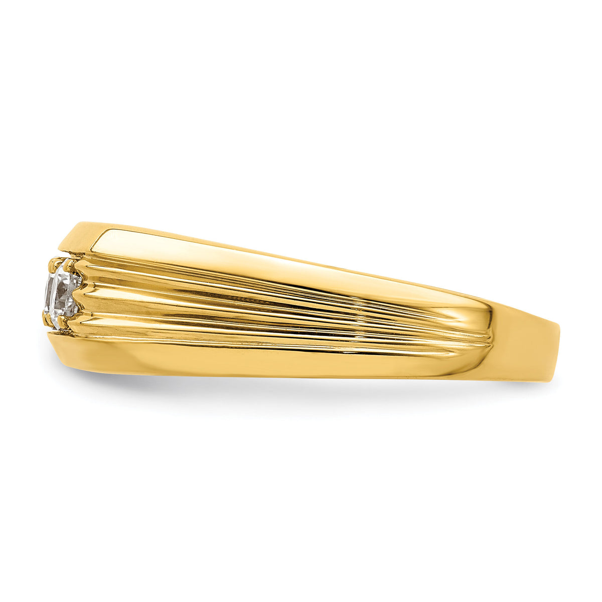 14K 3-Stone Complete Diamond Men's Ring-RM7591B