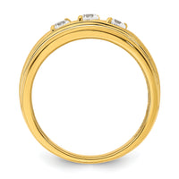 14K 3-Stone Complete Diamond Men's Ring-RM7595B