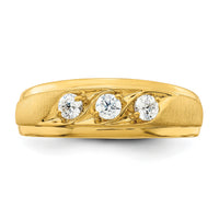 14K 3-Stone Complete Diamond Men's Ring-RM7595B