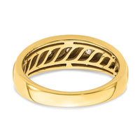 14K 3-Stone Complete Diamond Men's Ring-RM7595B