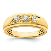 14K 3-Stone Complete Diamond Men's Ring-RM7595B