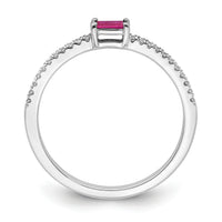 14k White Gold Polished Ruby and Diamond Ring-RM8344