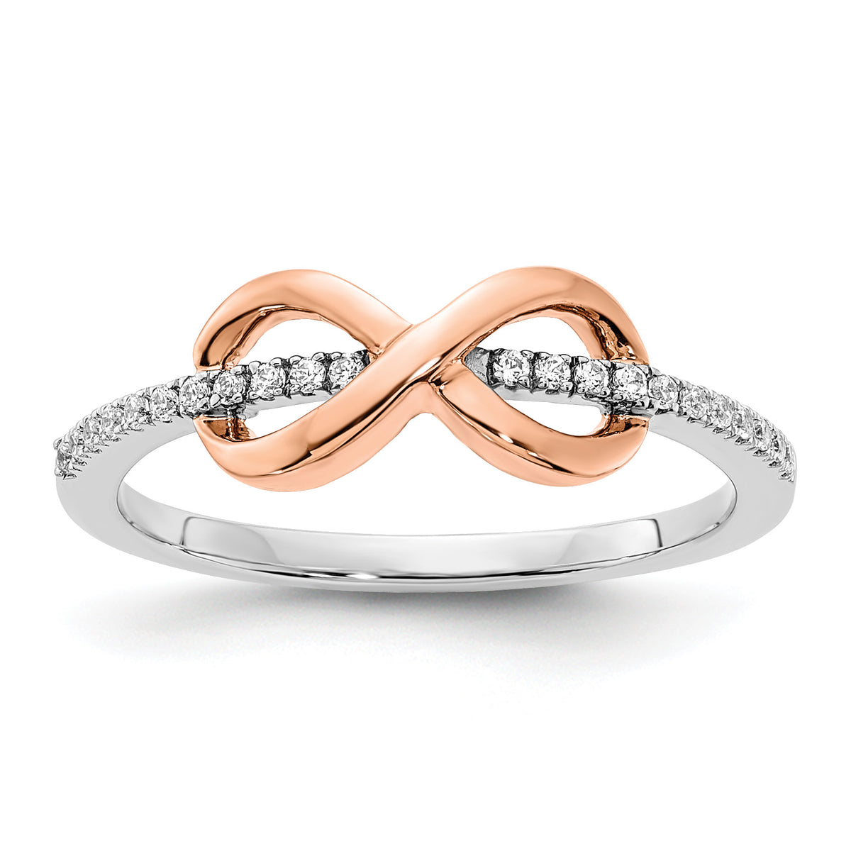 14k Two-tone White & Rose Polished Infinity Diamond Ring-RM8408-012-WRA