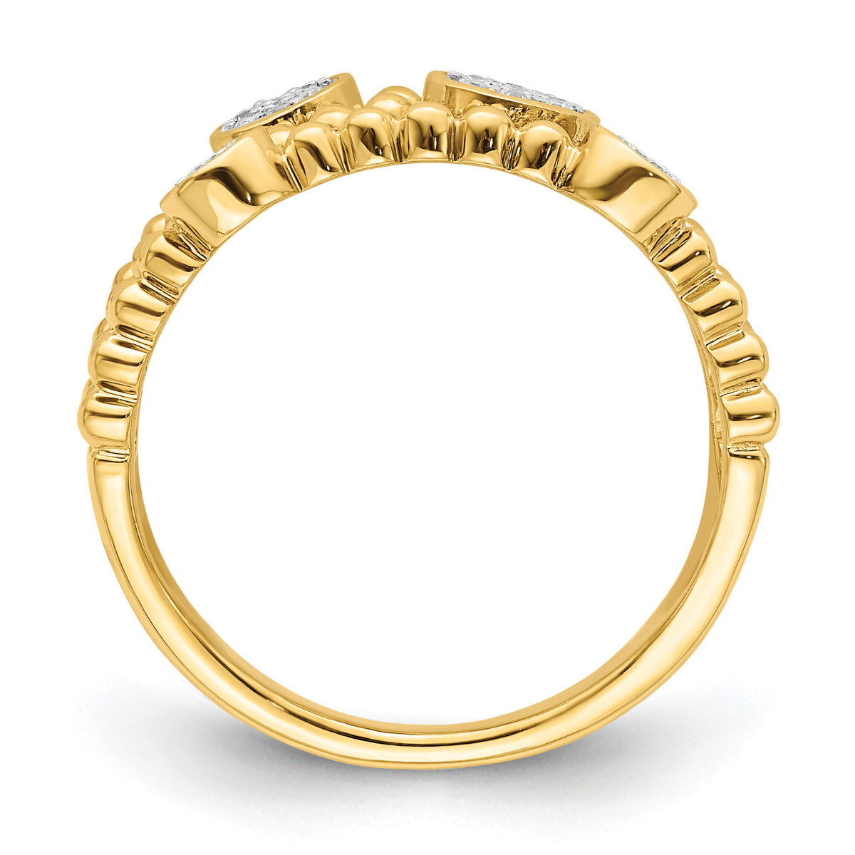 14k Polished Pave Circles Multi-band Diamond Ring-RM8410