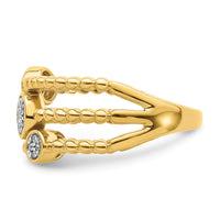14k Polished Pave Circles Multi-band Diamond Ring-RM8410