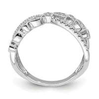 14k White Gold Polished Criss Cross Diamond Ring-RM8411