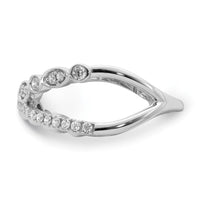 14k White Gold Polished Criss Cross Diamond Ring-RM8411