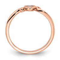 14k Rose Gold Polished Heart Diamond Ring-RM8412